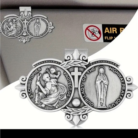St. Christopher ,Our Lady Pray Visor Clip - Picture 3 of 5